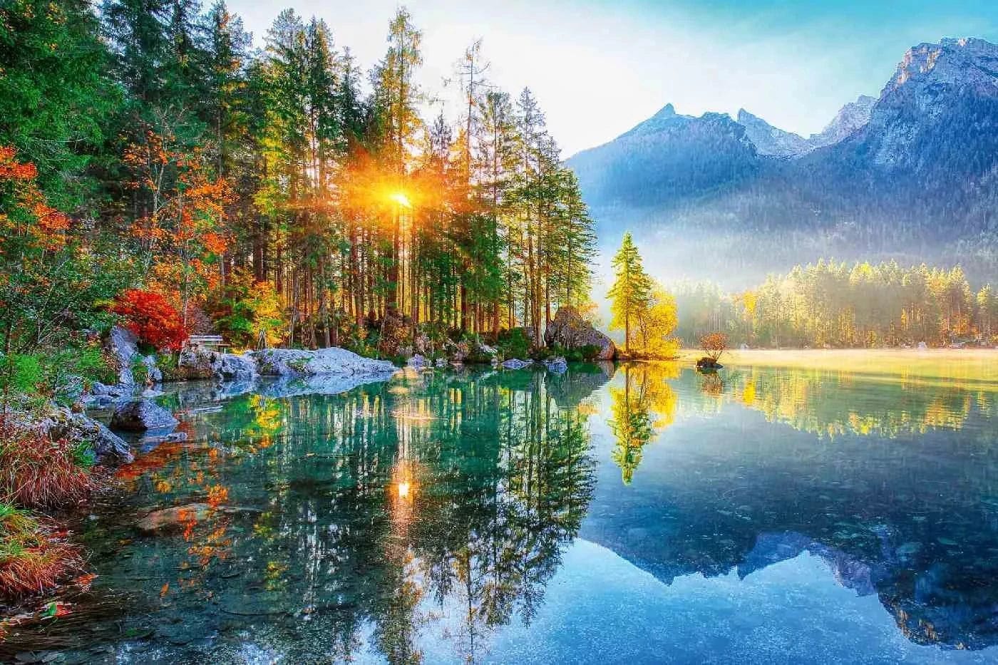 Fototapetes ar dabu - Hintersee ezers, 375x250 cm D-ART