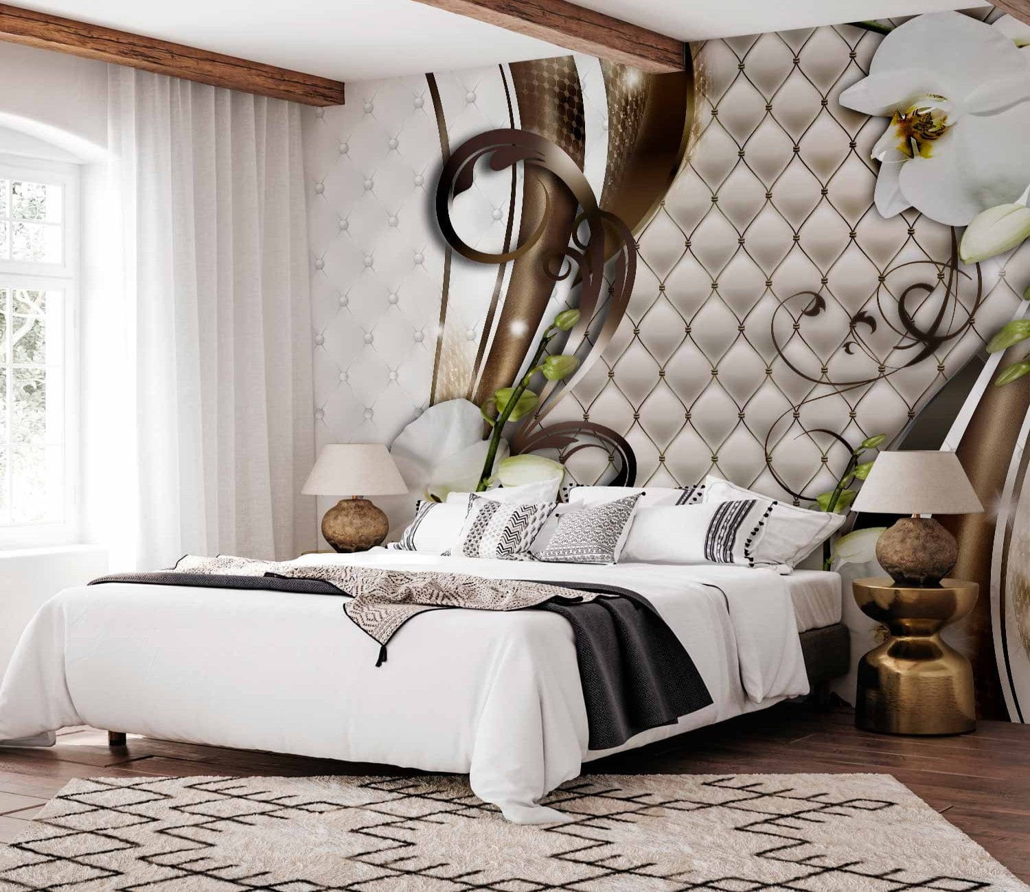 Fototapetes ar elegantu fonu un baltām orhidejām, 59710 E-interjers.lv