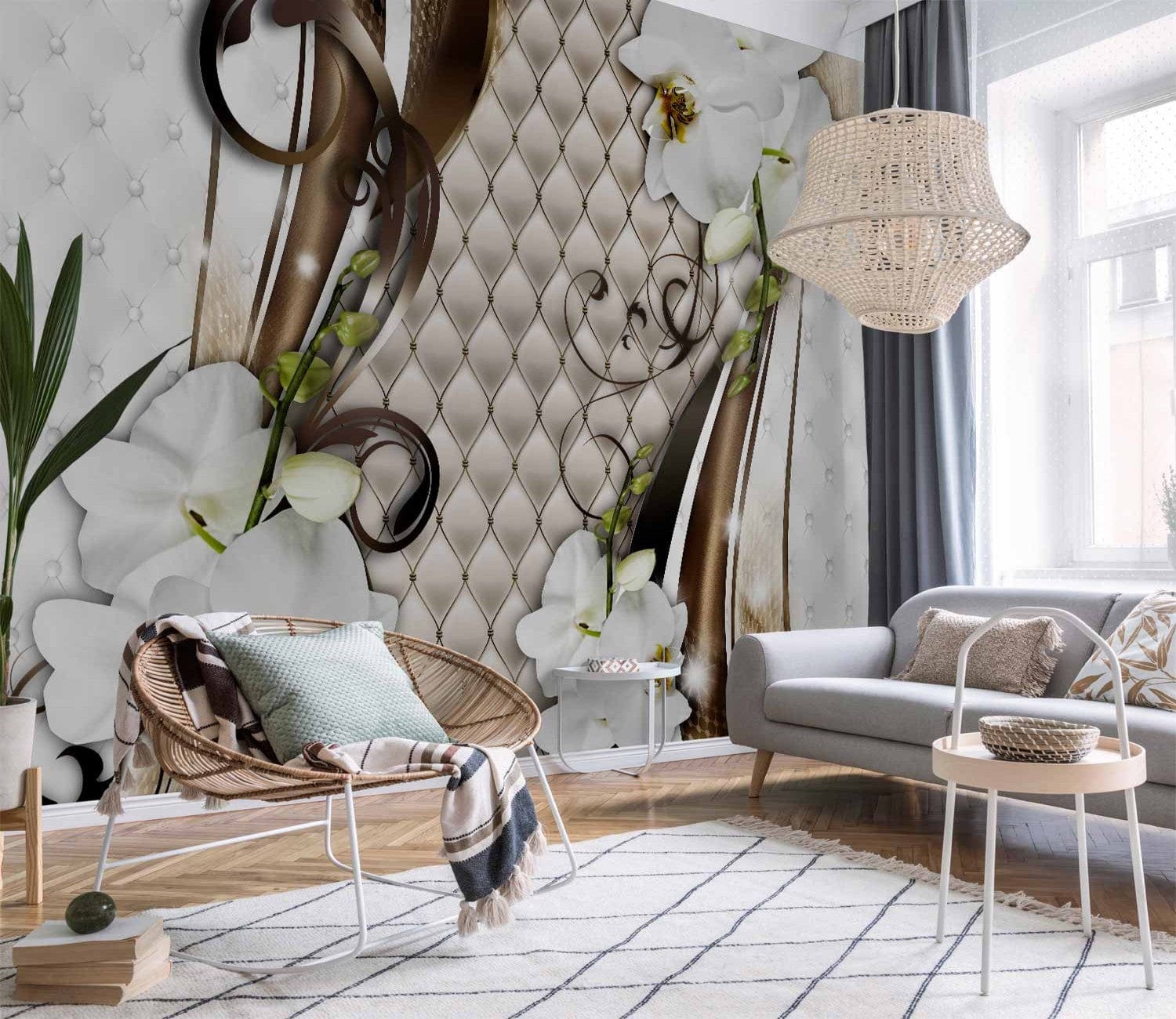 Fototapetes ar elegantu fonu un baltām orhidejām, 59710 E-interjers.lv