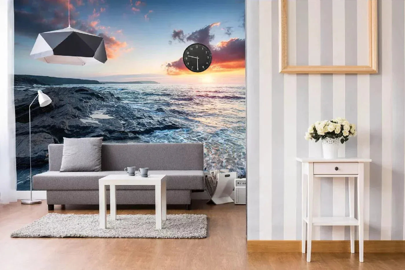 Fototapetes ar jūras skatu - Dramatisks saulrieta debesis, (375x250 cm) D-ART