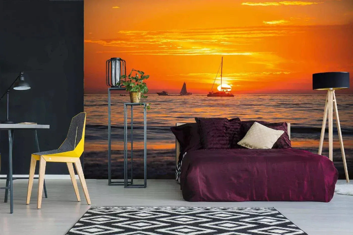Fototapetes ar jūras skatu - Saulriets virs jūras, 375x250 cm D-ART
