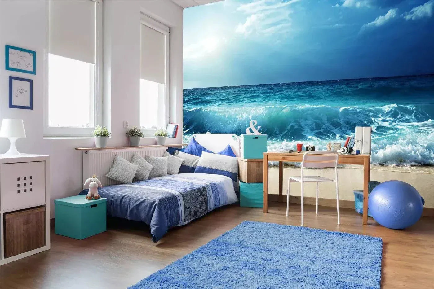 Fototapetes ar okeāna viļņiem - Seišelu salas pludmale, (375x250 cm) D-ART