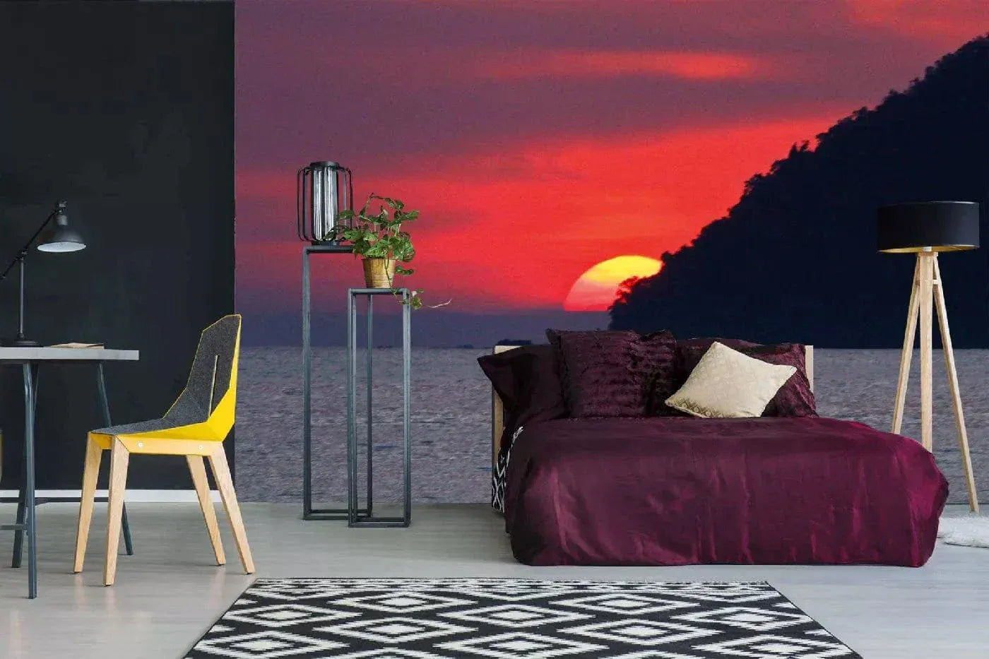 Fototapetes ar saulrietu tropiskā jūrā- Sala Malaizijā, 375x250 cm D-ART