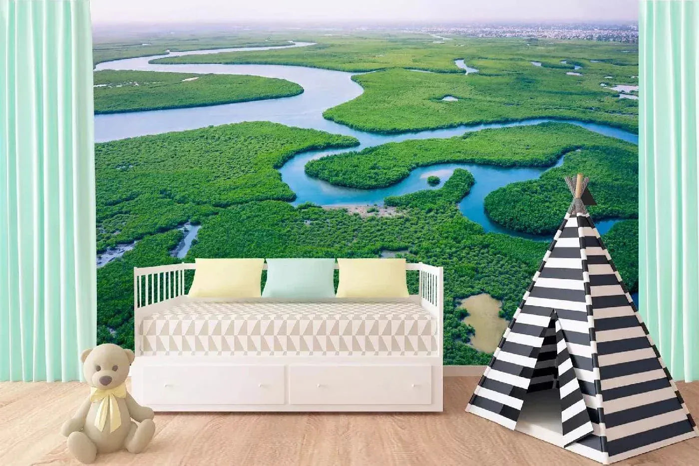 Fototapetes ar skaistu ainavu - Mangrovju mežs, 375x250 cm D-ART