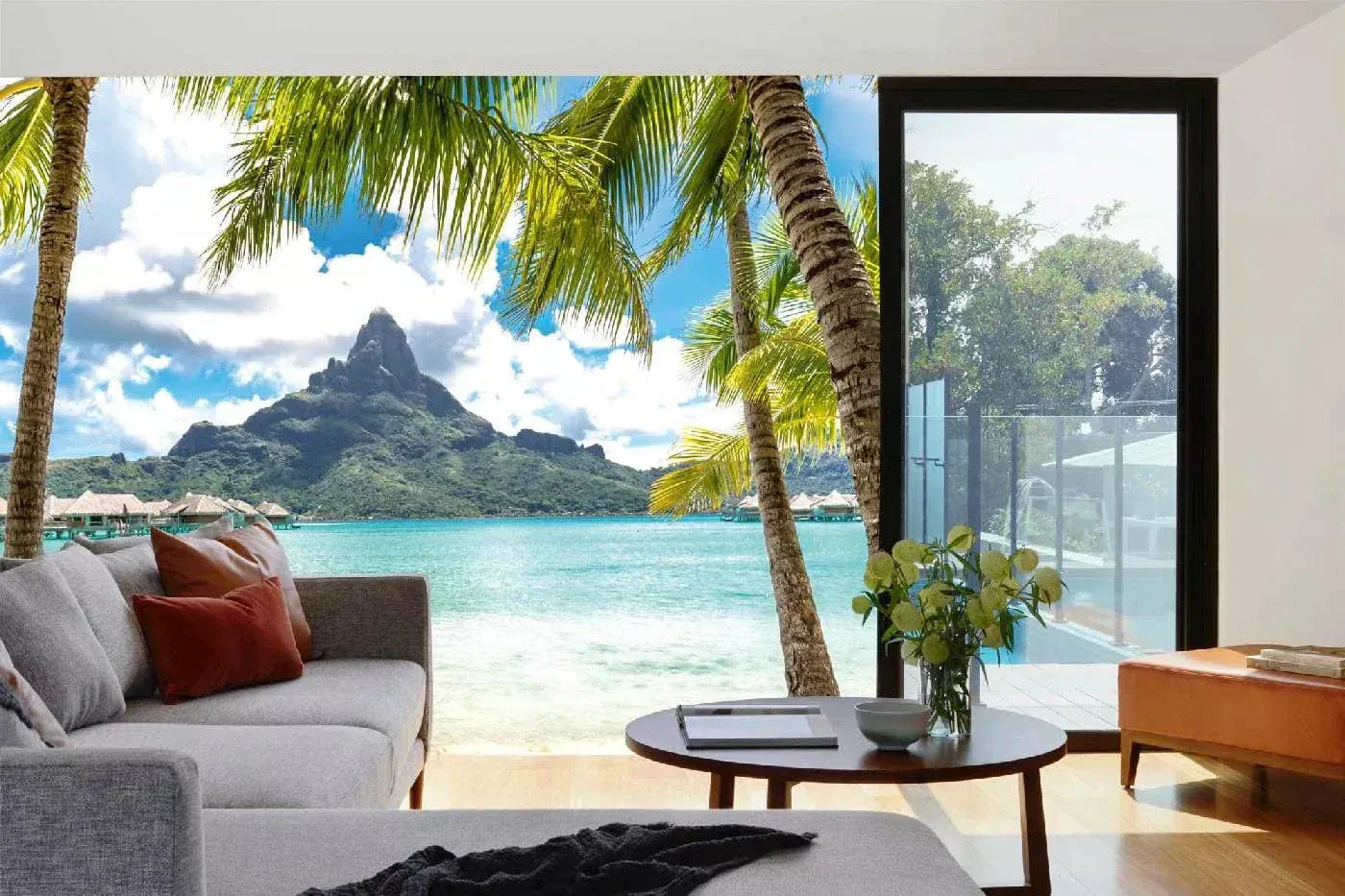 Fototapetes ar tropisko jūras skatu - Skats uz Bora Bora, N3247, 375x250 cm D-ART