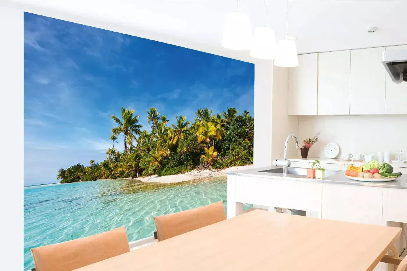 Fototapetes ar tropisko jūras skatu - Tropiskās palmas, N3258, 375x250 cm D-ART