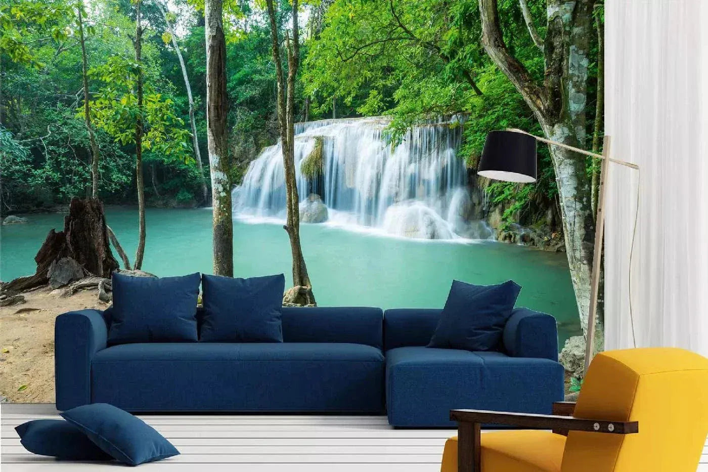 Fototapetes ar ūdenskritumu - Erawan tropu ūdenskritumi, (375x250 cm) D-ART