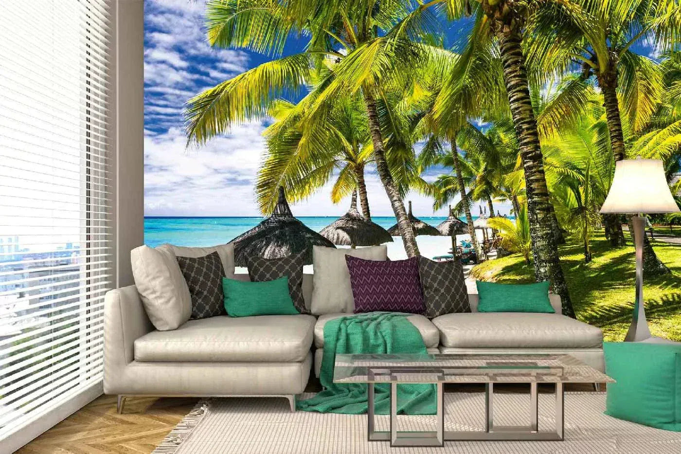 Fototapetes ar vasaras jūru - Balta smilšaina pludmale, N3233, 375x250 cm D-ART