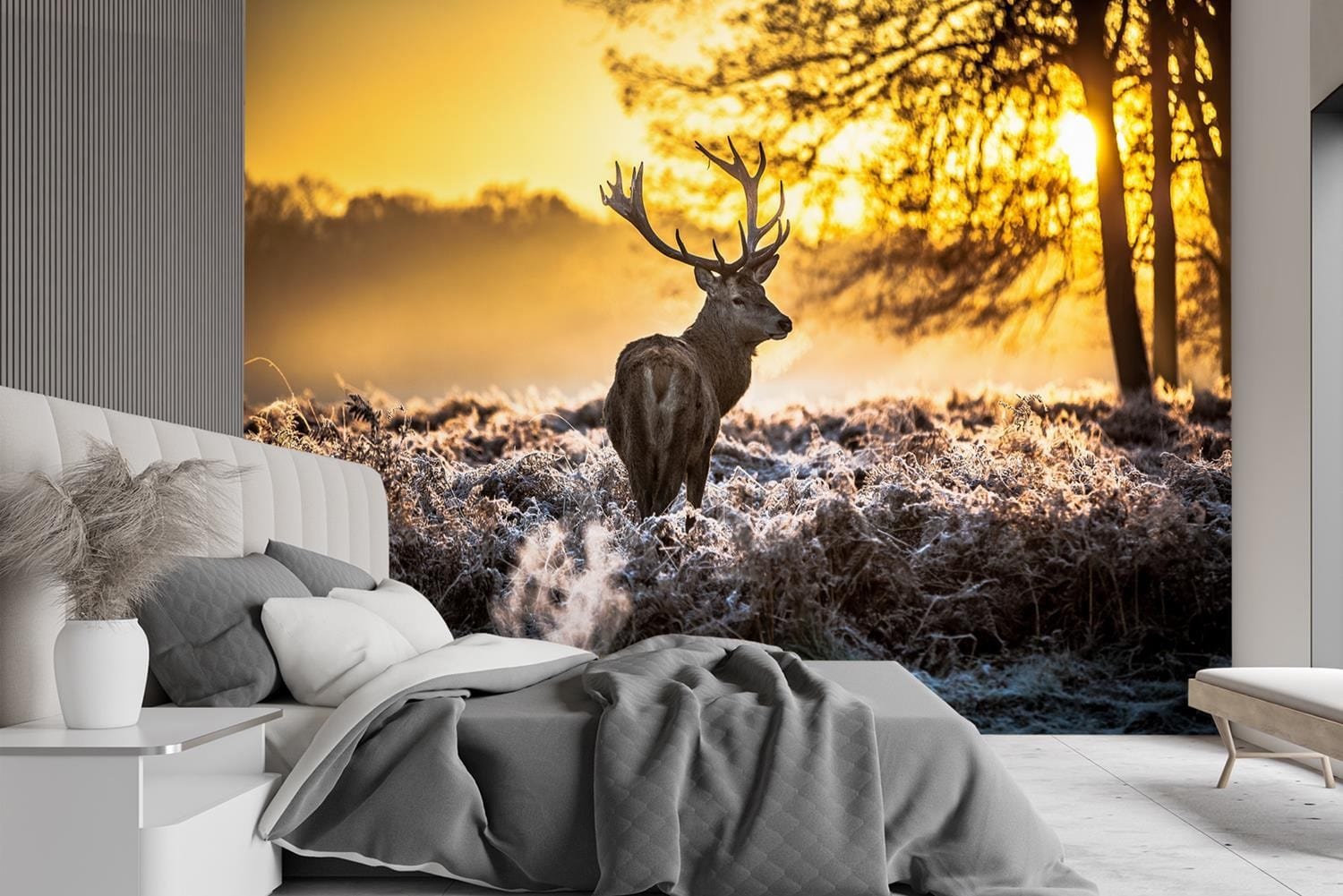 Fototapetes, Brieži miglā Home Decor