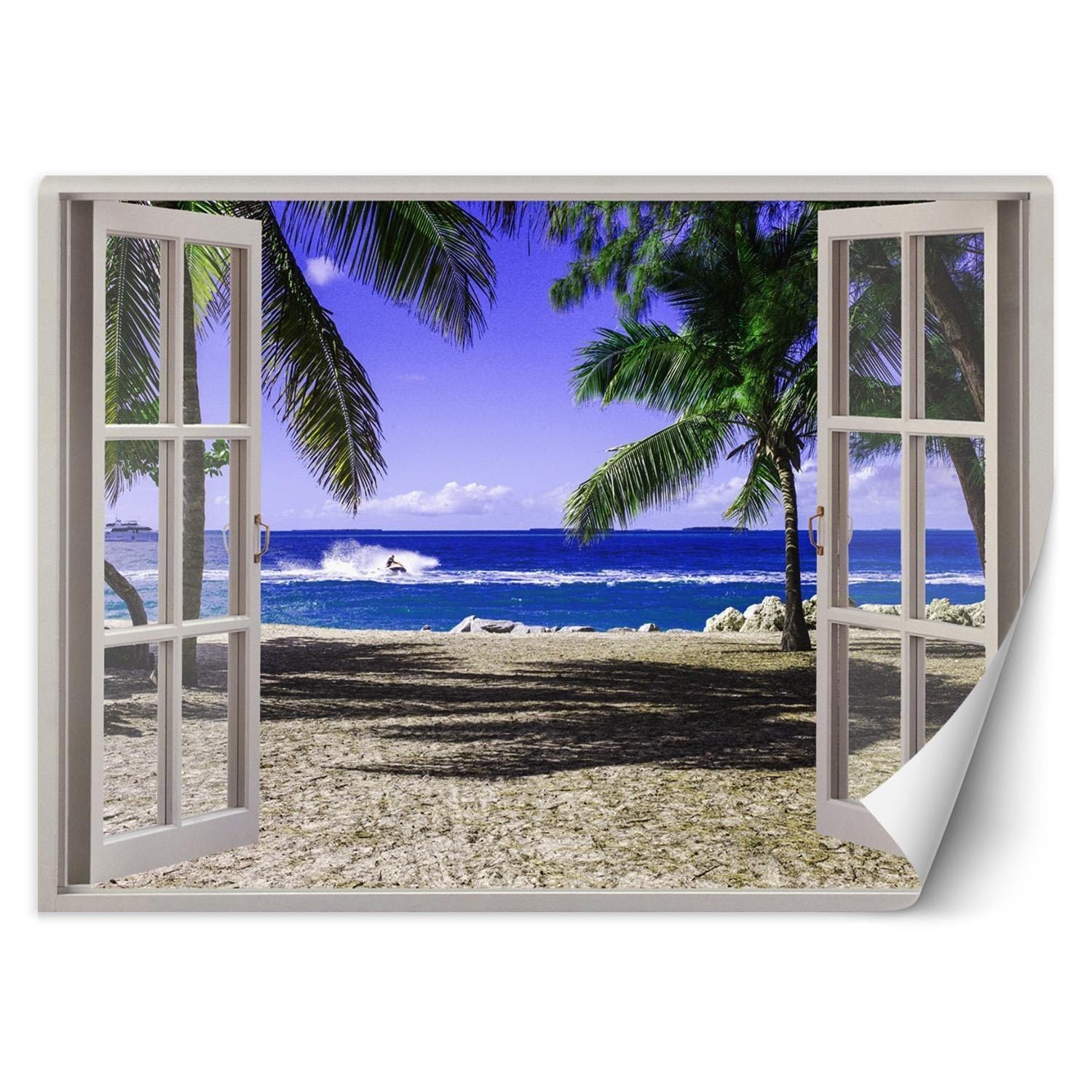 Fototapetes, Skats no loga uz tropu pludmali Home Decor