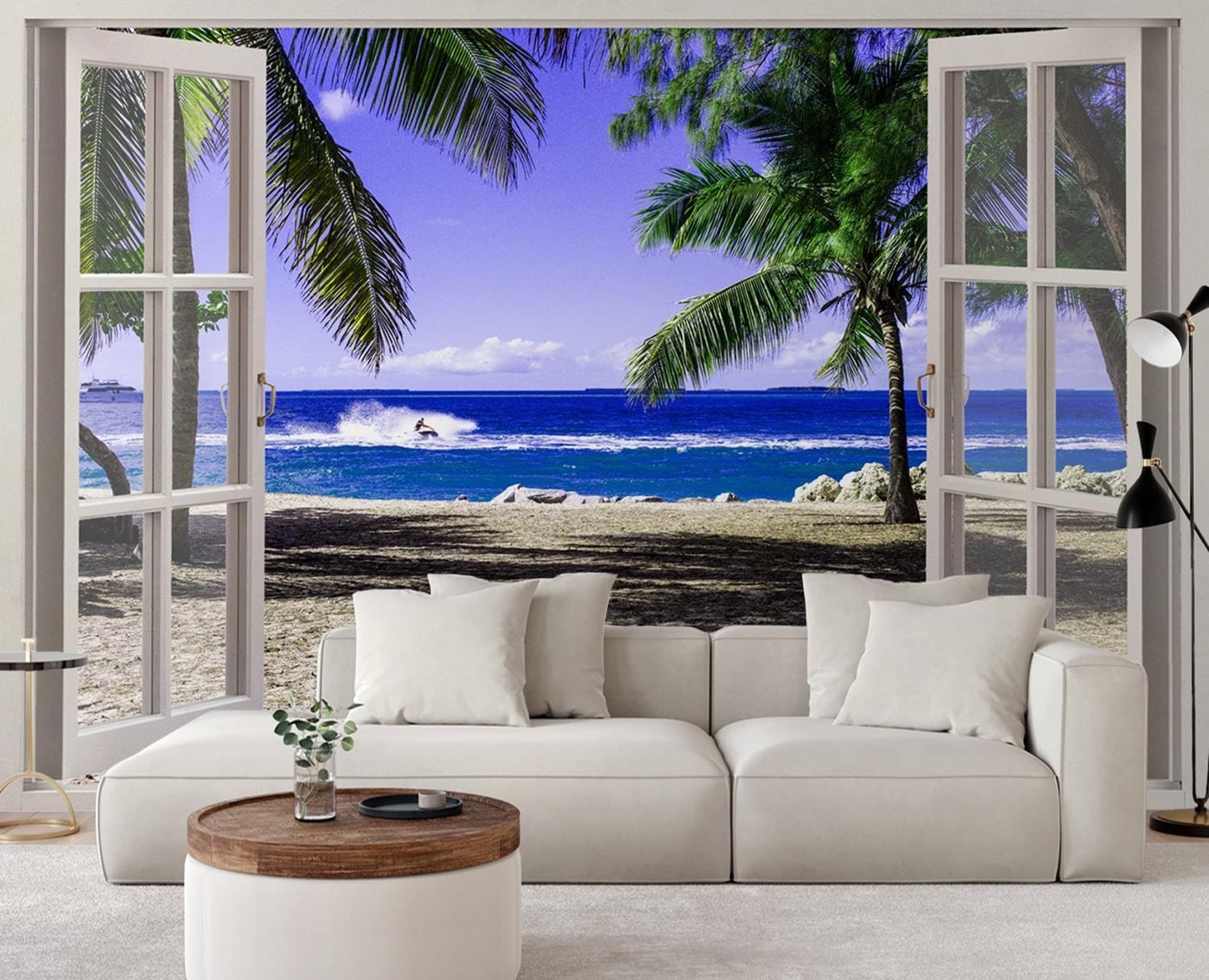Fototapetes, Skats no loga uz tropu pludmali Home Decor
