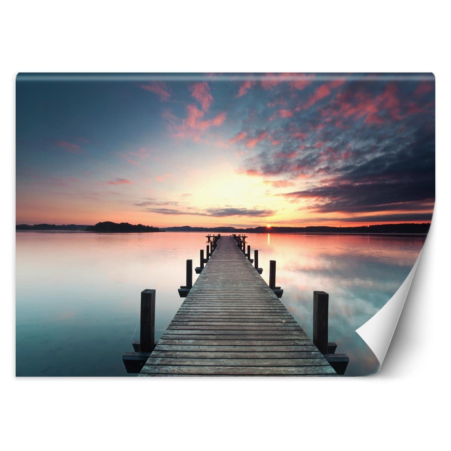 Fototapetes, Tilts laipa ezera saulriets Home Decor