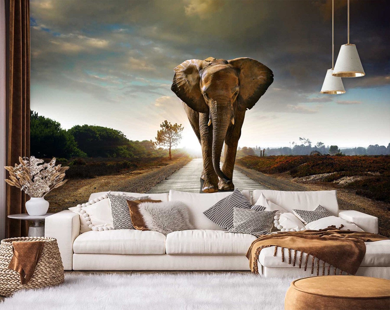 Fototapetes, Zilonis ceļā, Āfrika Home Decor