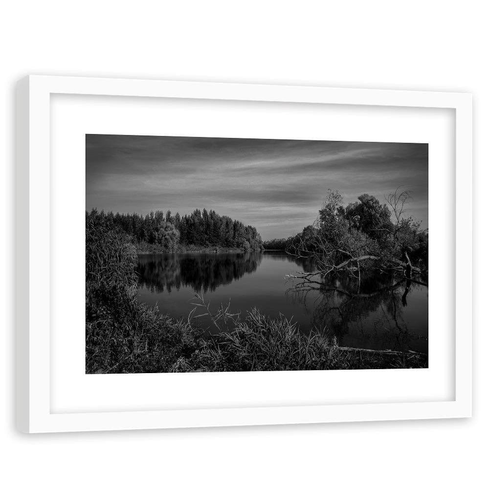 Glezna baltā rāmī - View Of The Lake 2 Home Trends DECO