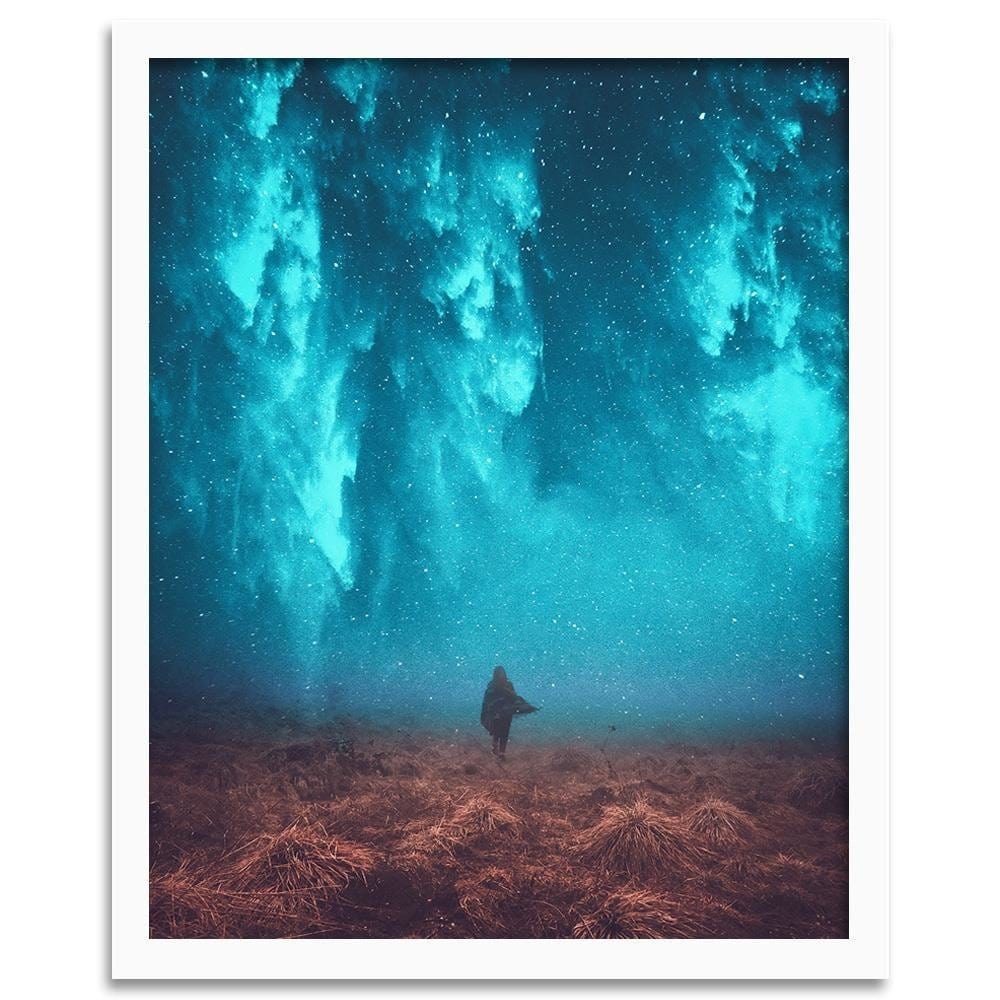 Glezna baltā rāmī - Walk At Night Home Trends DECO