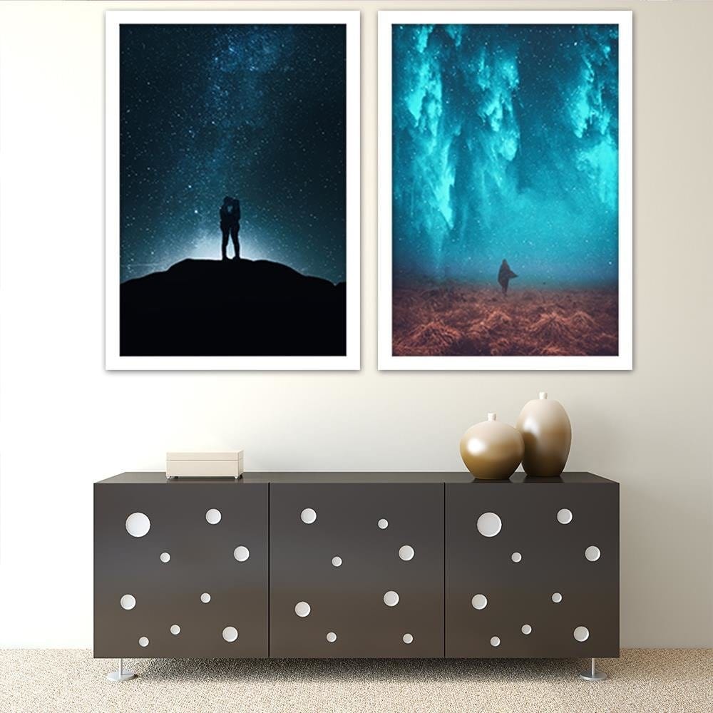 Glezna baltā rāmī - Walk At Night Home Trends DECO