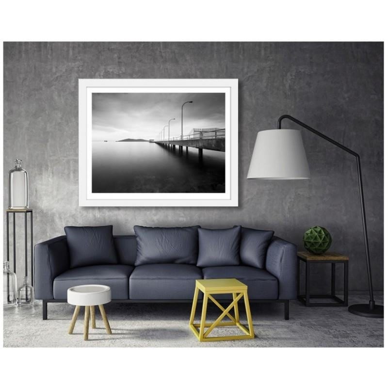 Glezna baltā rāmī - Waterfront marina Home Trends DECO