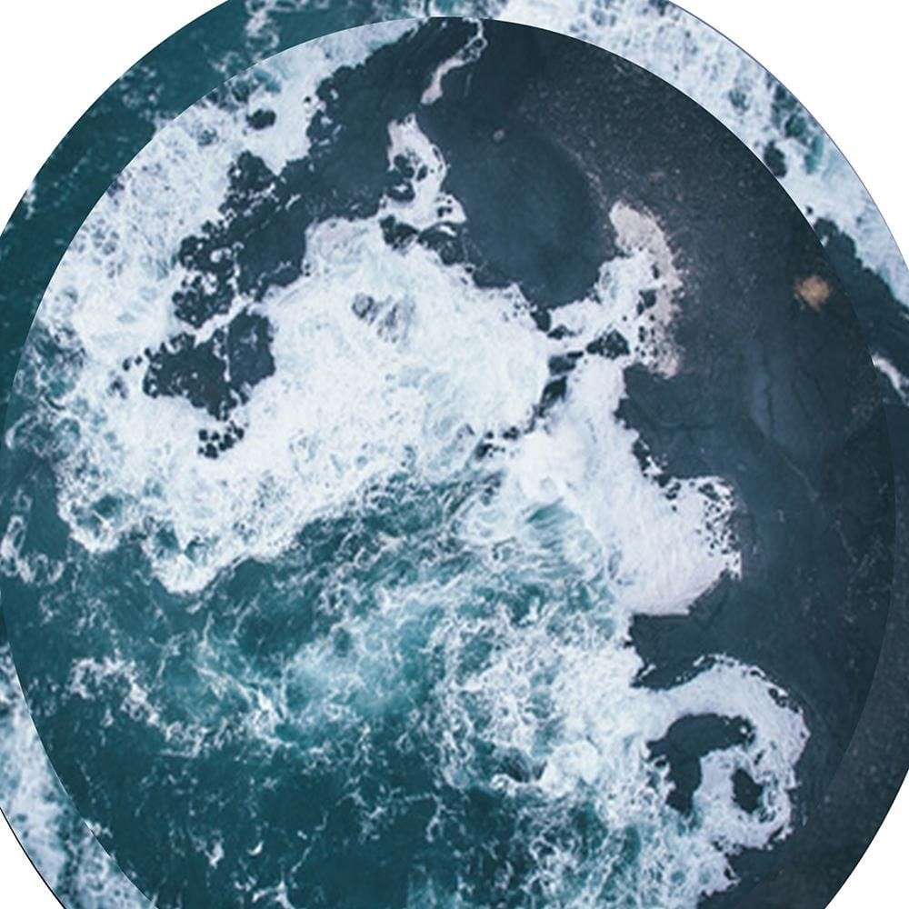 Glezna baltā rāmī - Waves In A Circle Home Trends DECO