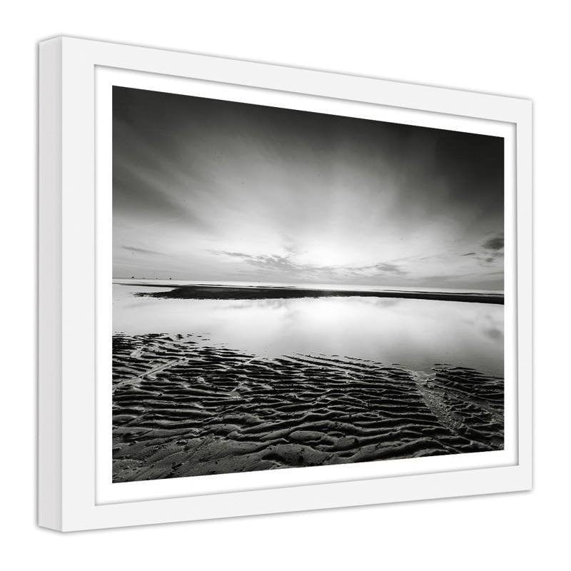 Glezna baltā rāmī - Wavy sea shore Home Trends DECO