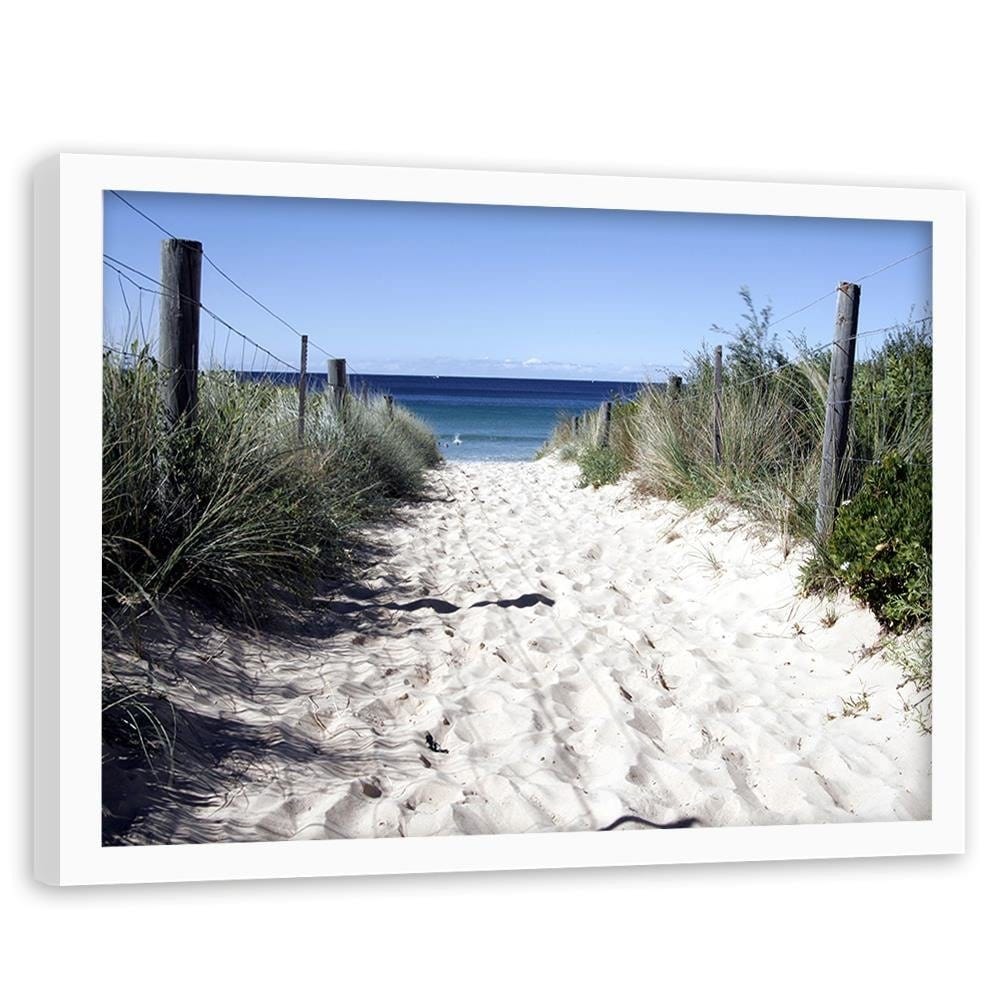Glezna baltā rāmī - Way To The Beach Home Trends DECO
