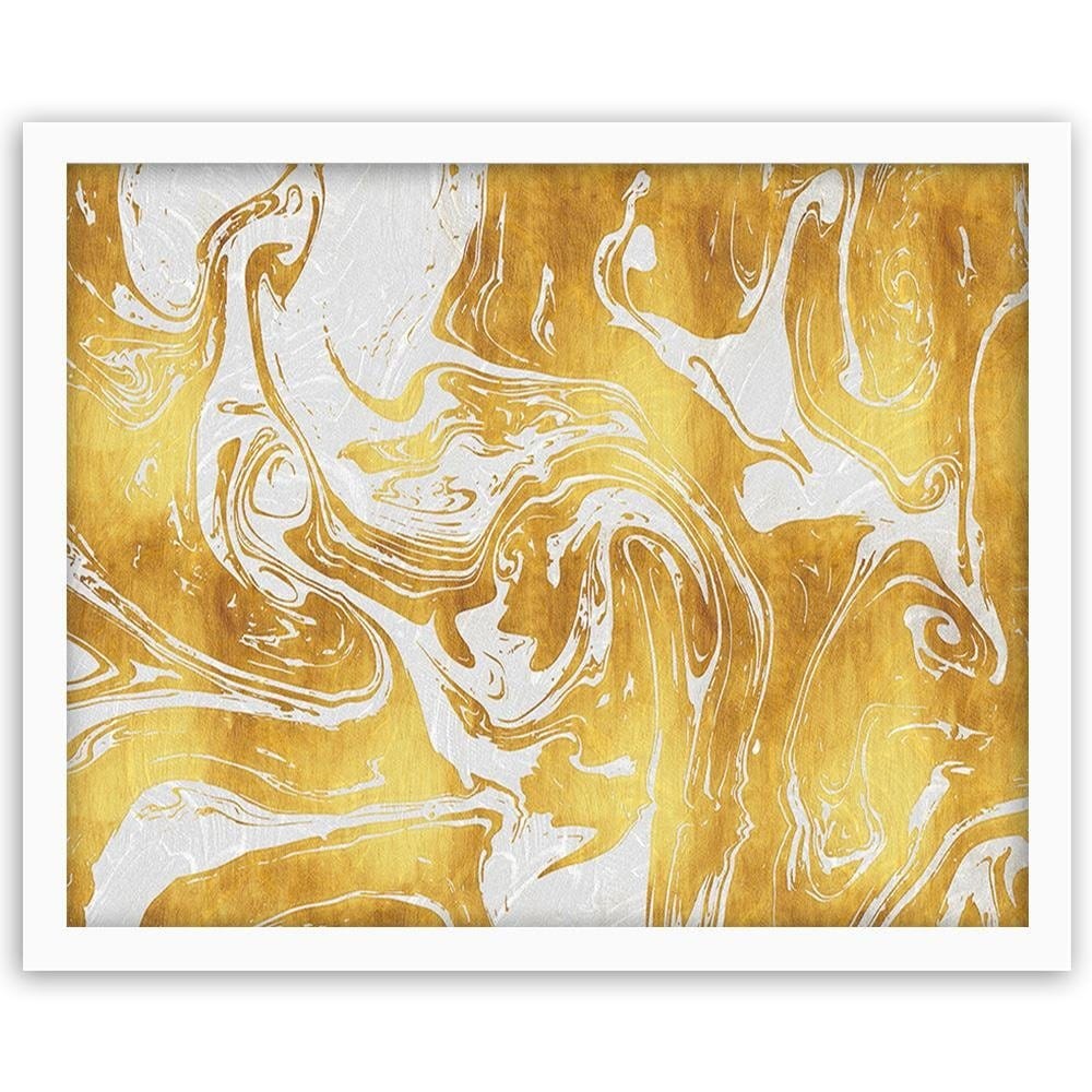 Glezna baltā rāmī - White-Gold Abstraction Home Trends DECO