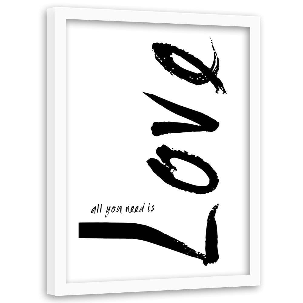 Glezna baltā rāmī - White Love Home Trends DECO