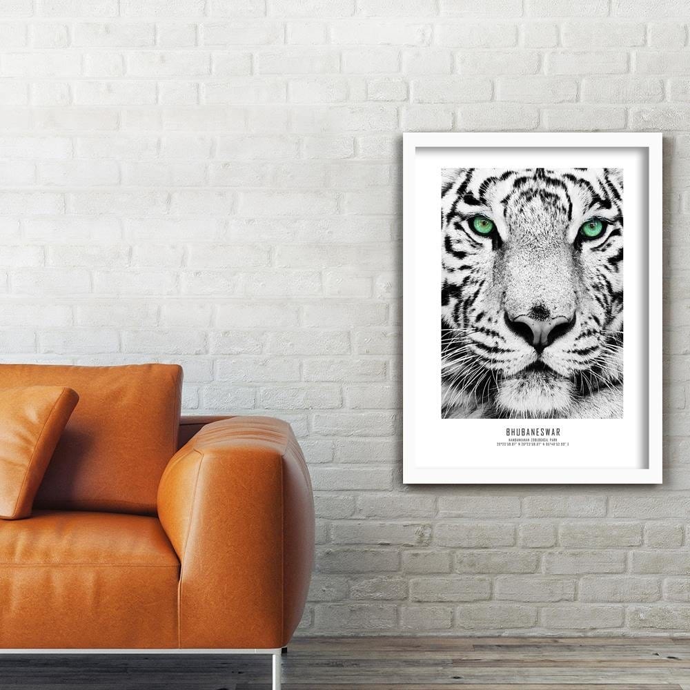 Glezna baltā rāmī - White Tiger Home Trends DECO