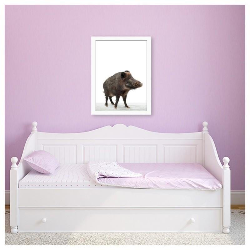Glezna baltā rāmī - Wild boar Home Trends DECO
