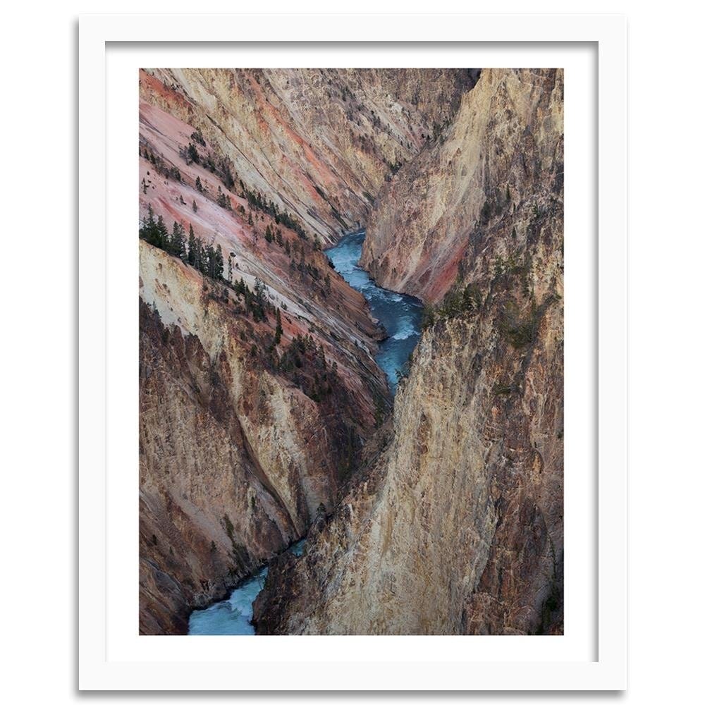 Glezna baltā rāmī - Wild River Among The Rocks Home Trends DECO