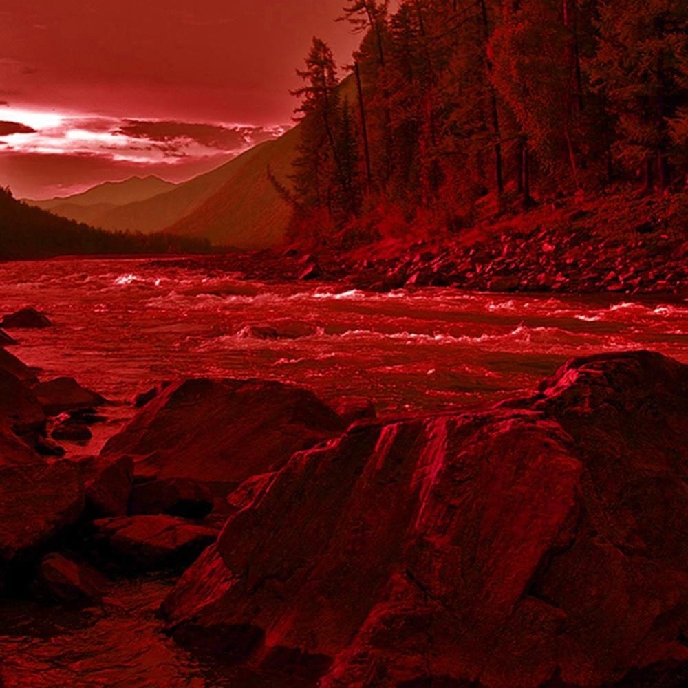 Glezna baltā rāmī - Wild River In The Mountains 4 Home Trends DECO