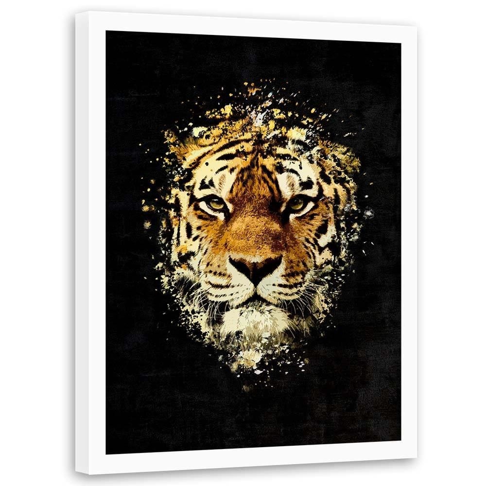Glezna baltā rāmī - Wild Tiger Home Trends DECO