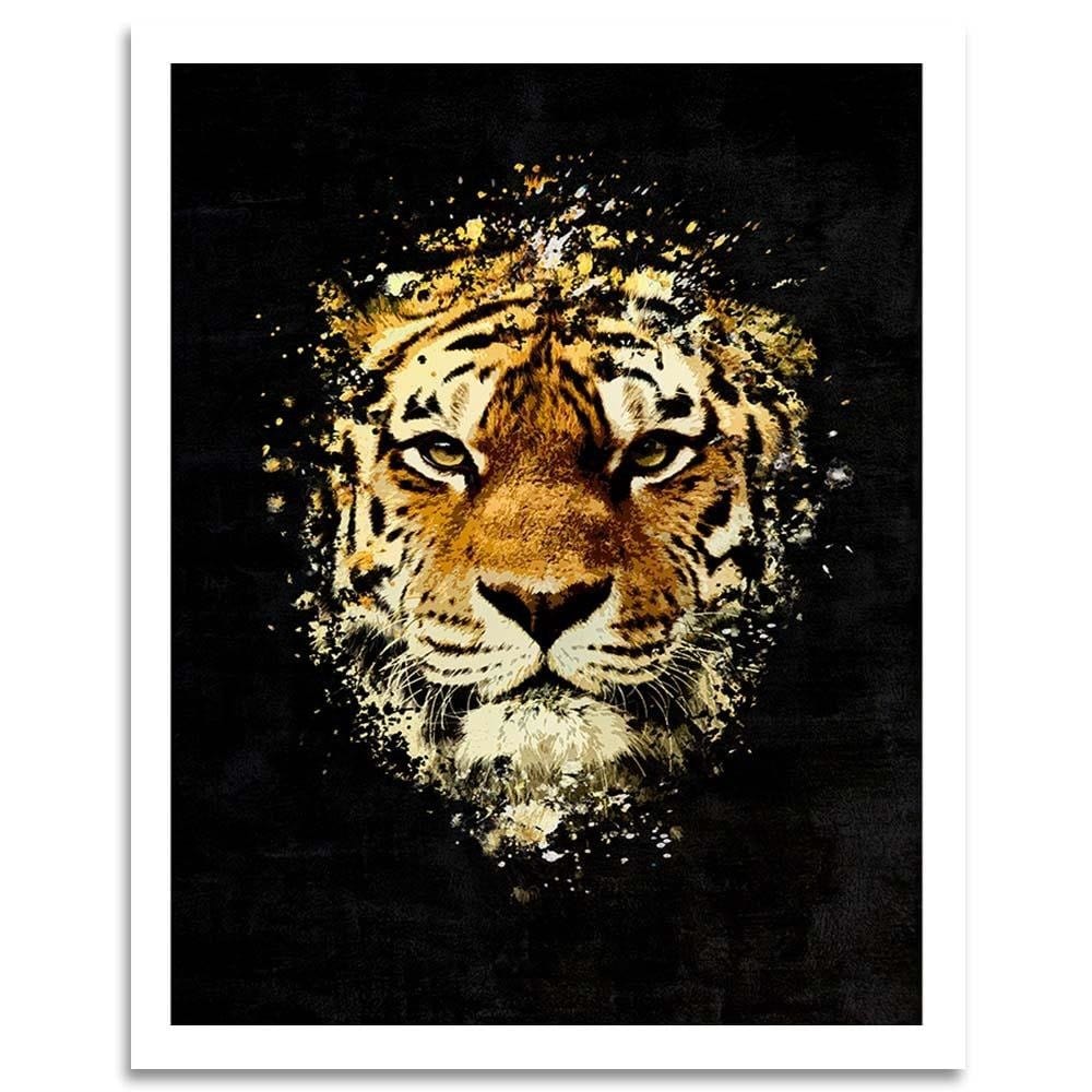 Glezna baltā rāmī - Wild Tiger Home Trends DECO