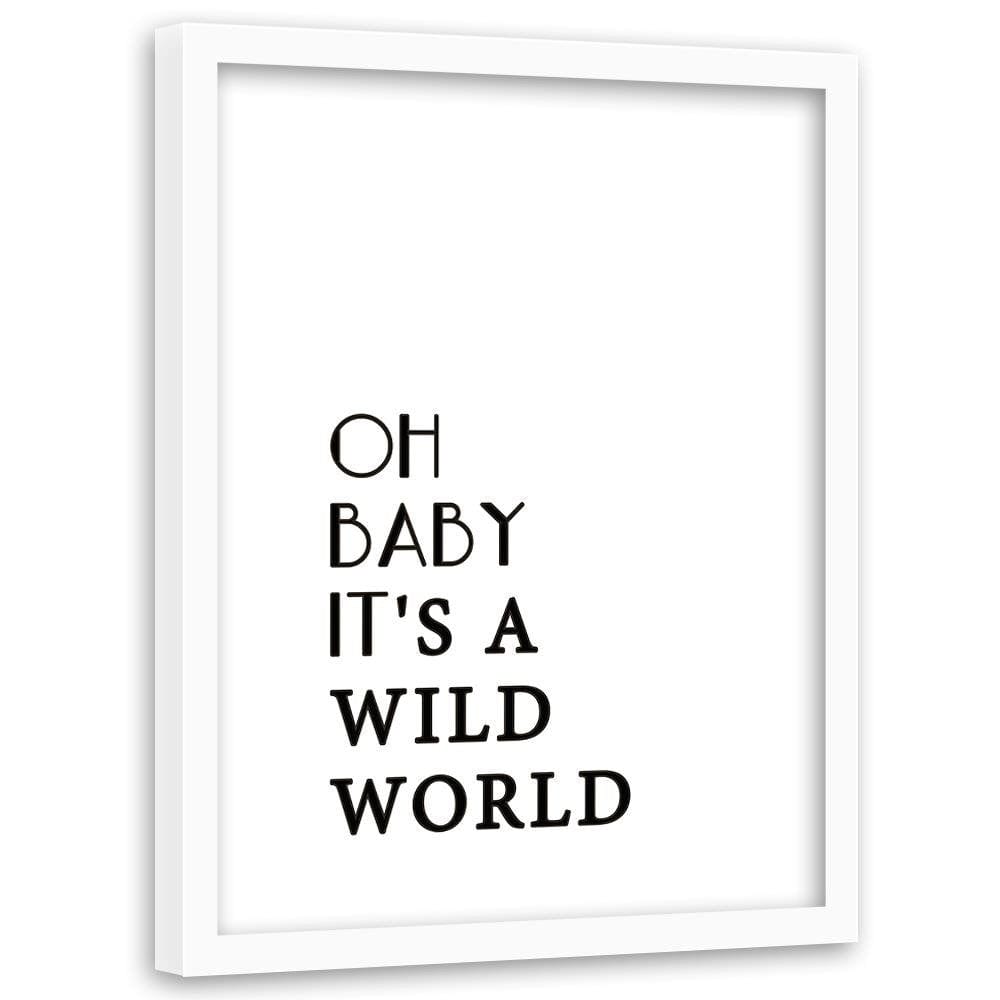 Glezna baltā rāmī - Wild World Home Trends DECO