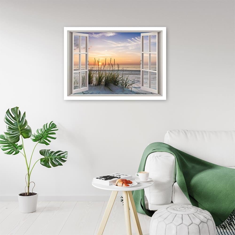 Glezna baltā rāmī - Window To The Beach Home Trends DECO