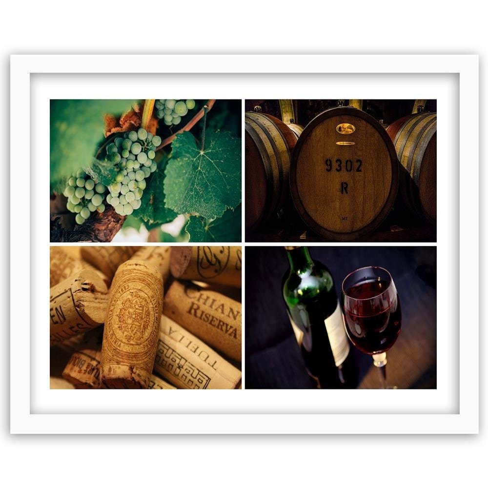 Glezna baltā rāmī - Wine And Grapes Home Trends DECO