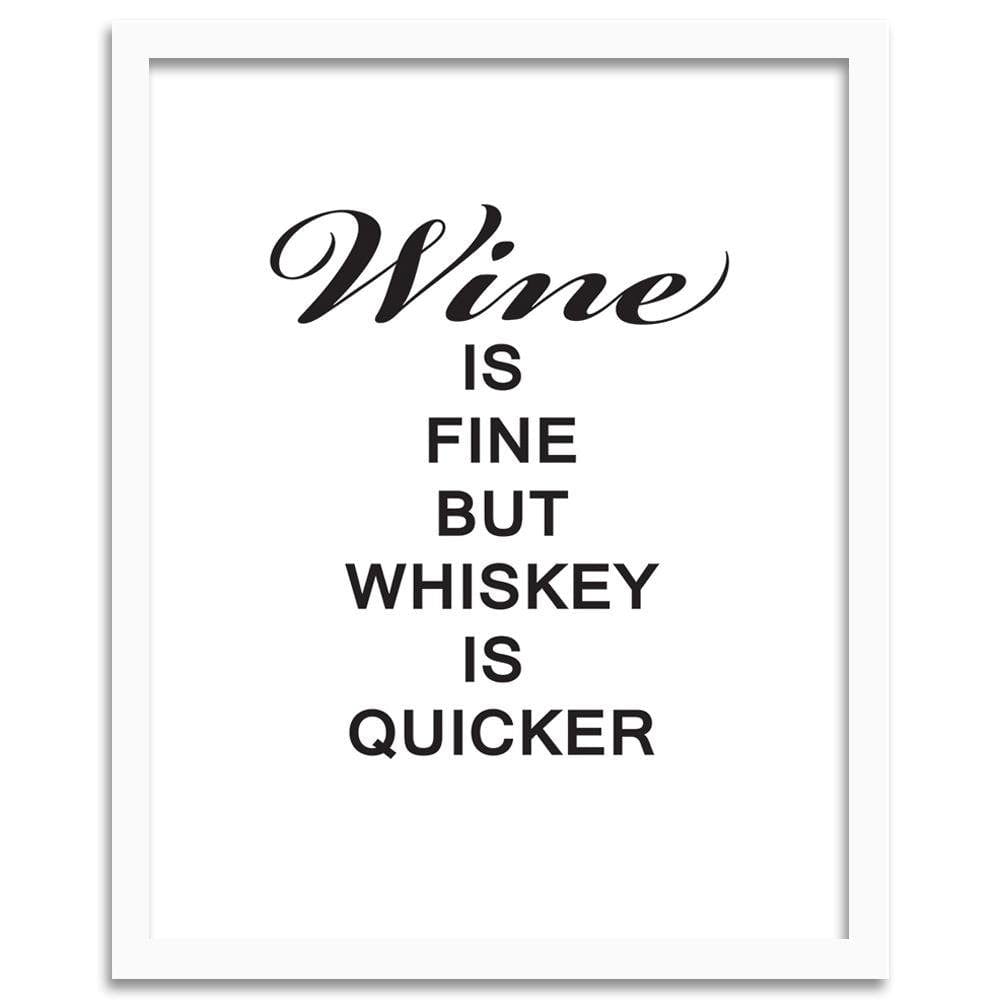 Glezna baltā rāmī - Wine And Whiskey Home Trends DECO