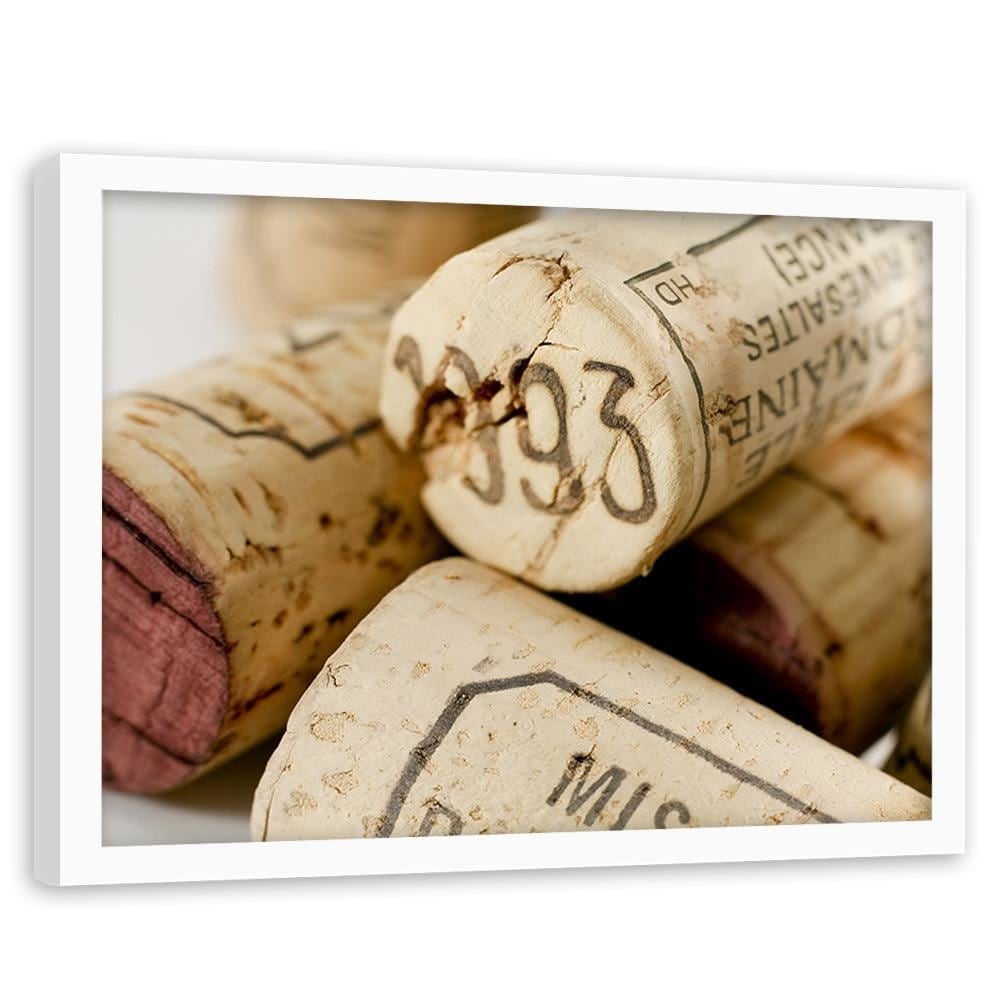 Glezna baltā rāmī - Wine Corks 2 Home Trends DECO