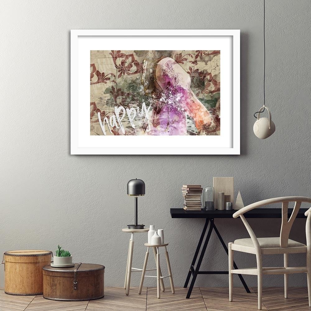 Glezna baltā rāmī - Woman In A Dress Home Trends DECO