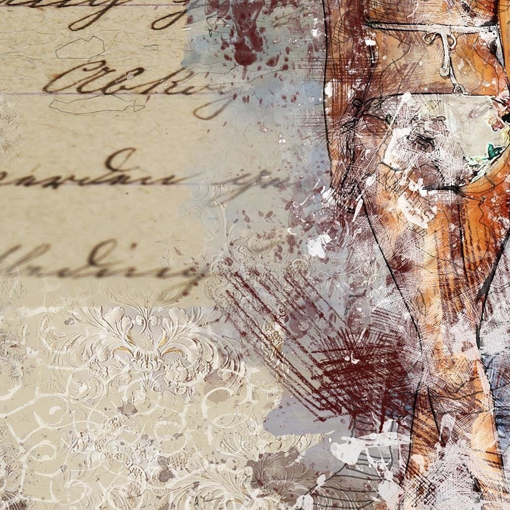 Glezna baltā rāmī - Woman In Bikini And Hat Home Trends DECO