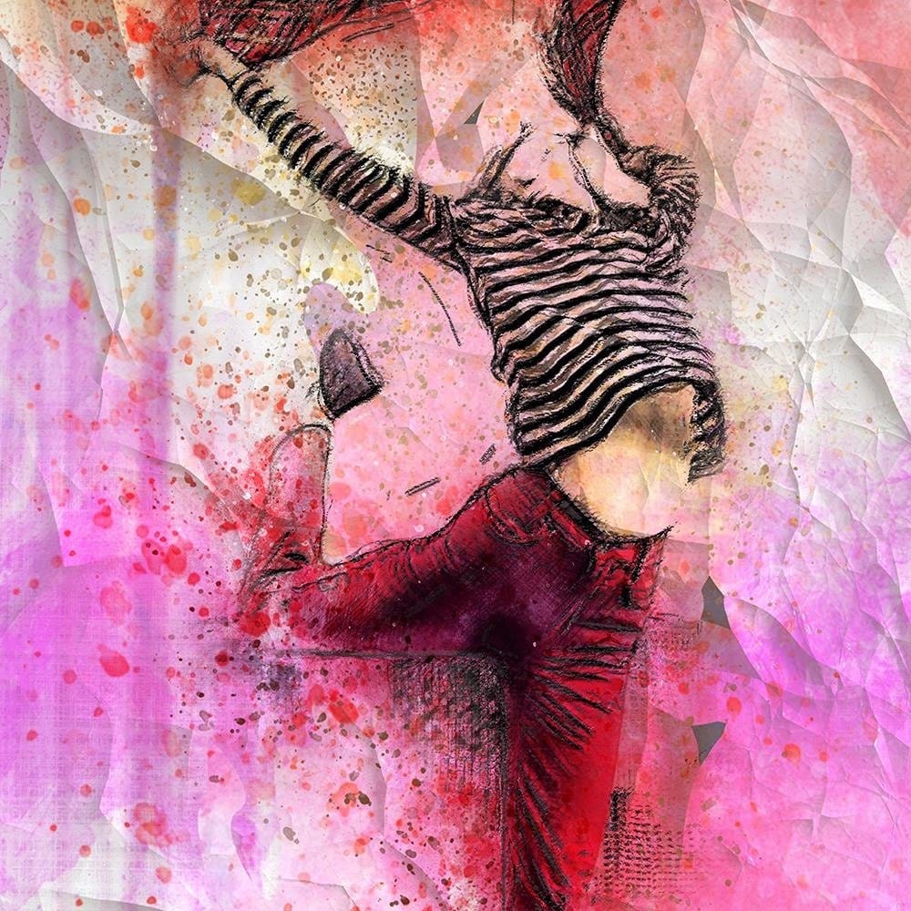 Glezna baltā rāmī - Woman Leaping With Joy Home Trends DECO