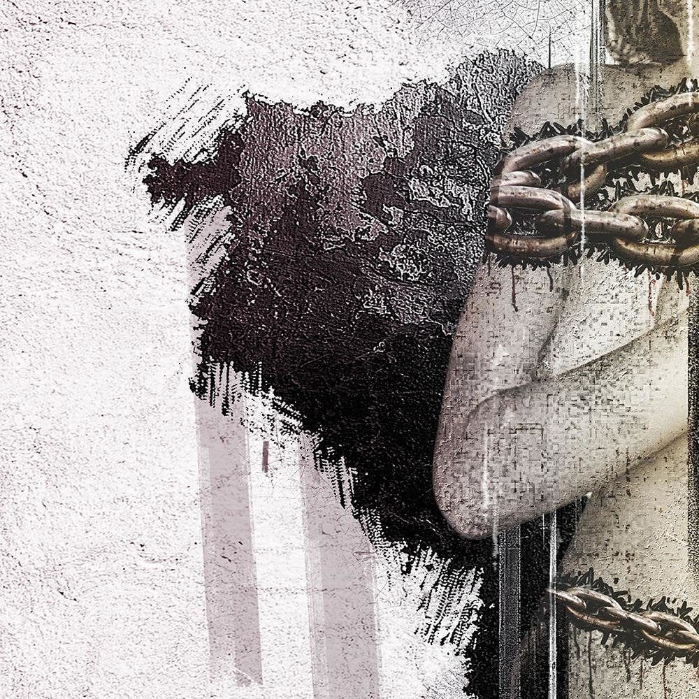 Glezna baltā rāmī - Woman With Chain Home Trends DECO