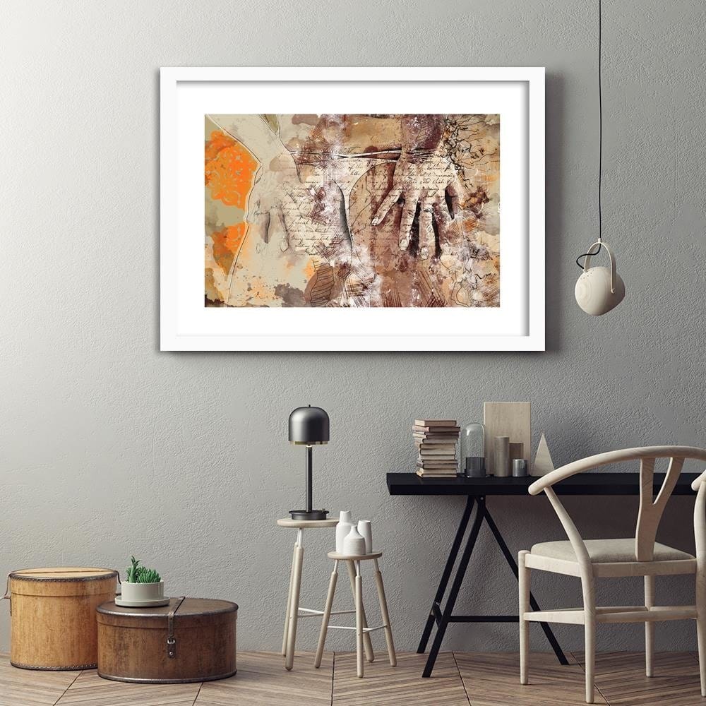 Glezna baltā rāmī - Women's Buttocks Abstraction Home Trends DECO