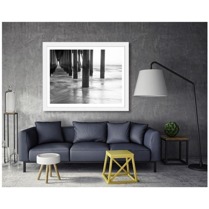 Glezna baltā rāmī - Wooden deck logs Home Trends DECO