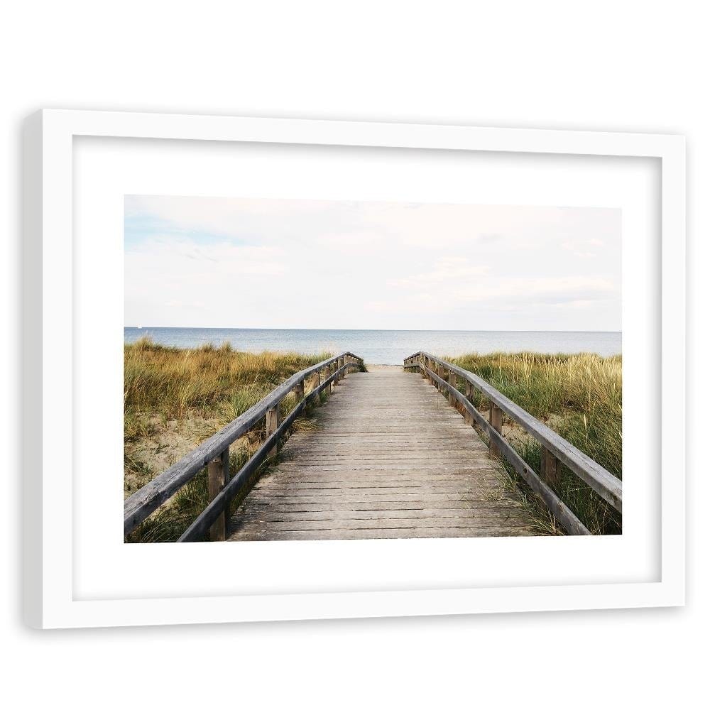 Glezna baltā rāmī - Wooden Way The Seas Home Trends DECO