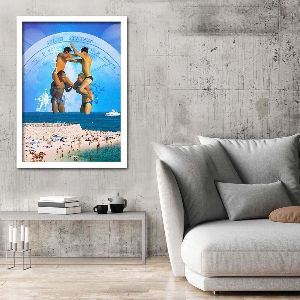 Glezna baltā rāmī - Wrestling In The Water Home Trends DECO