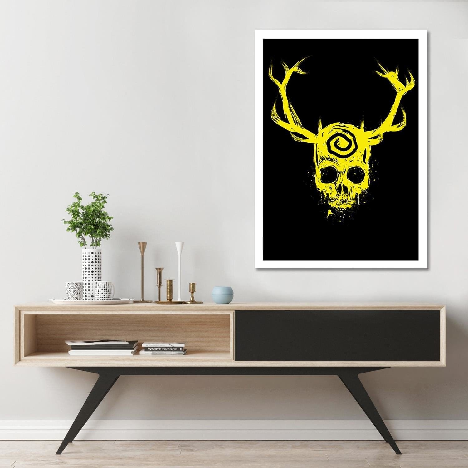 Glezna baltā rāmī - Yellow King Yellow Home Trends DECO