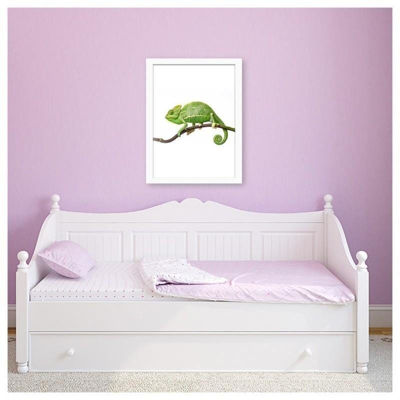 Glezna baltā rāmī - Yemen chameleon Home Trends DECO