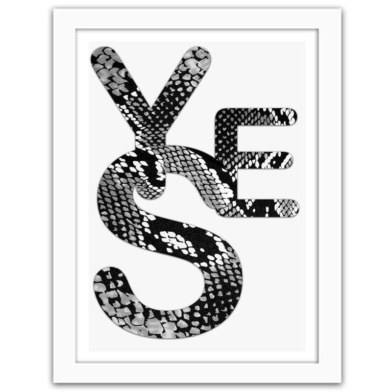 Glezna baltā rāmī - Yes - Snake skin Home Trends DECO