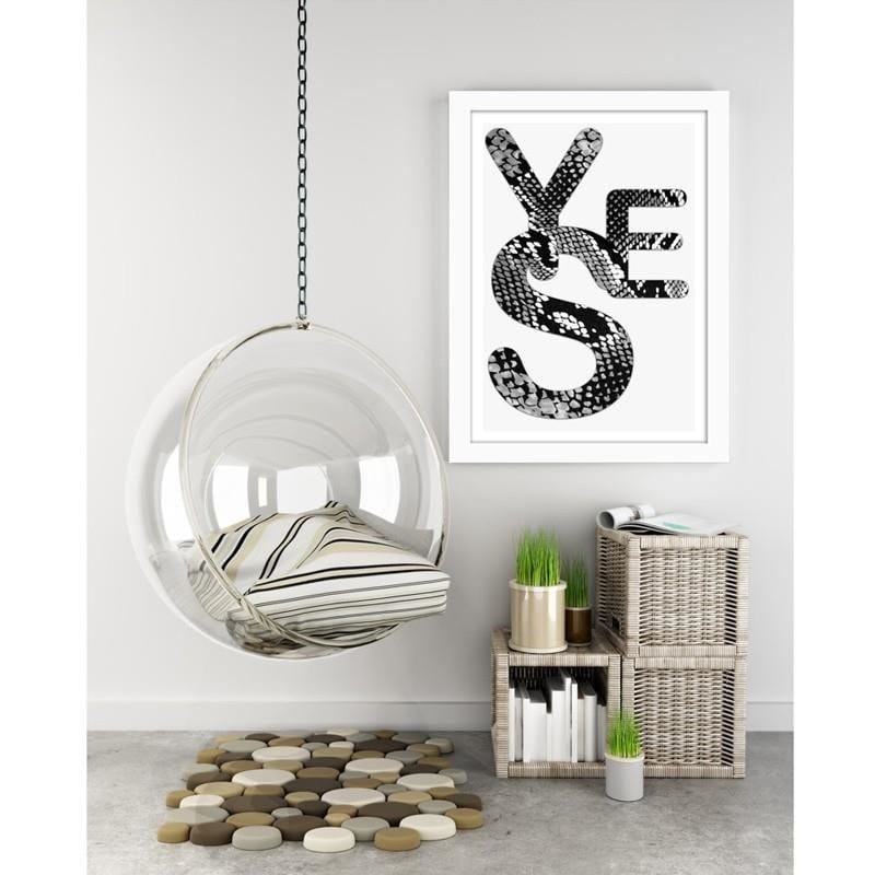 Glezna baltā rāmī - Yes - Snake skin Home Trends DECO