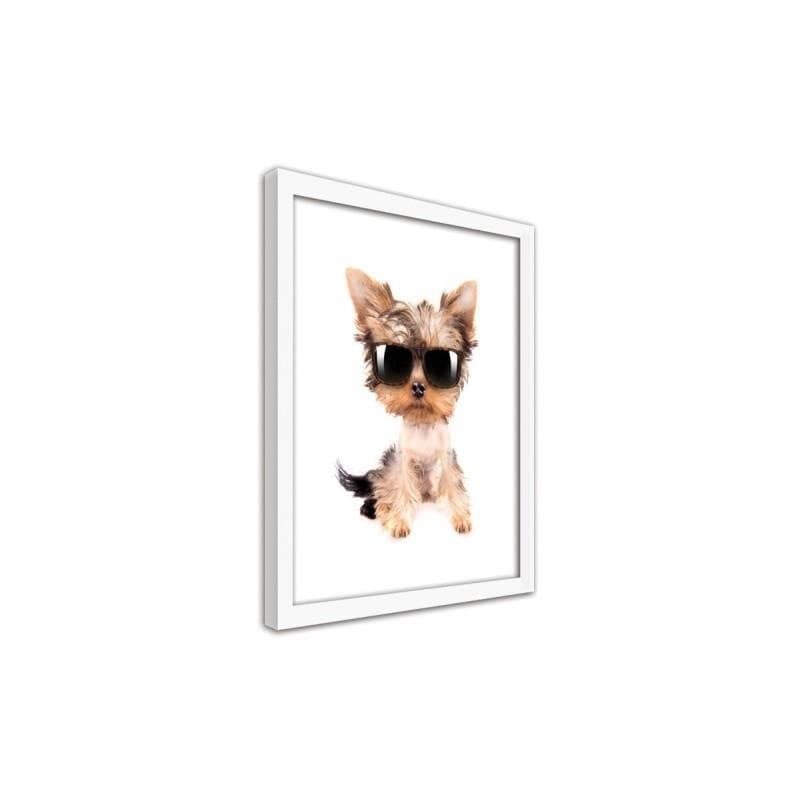 Glezna baltā rāmī - York with glasses on. Home Trends DECO